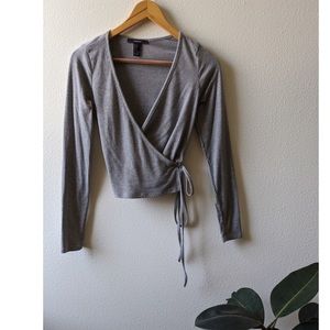 Wrap Crop Top Gray Ballerina Look